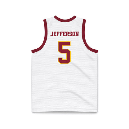 Iowa State - NCAA Men's Basketball : Joshua Jefferson - White Basketball Jersey-1