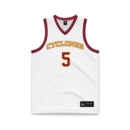 Iowa State - NCAA Men's Basketball : Joshua Jefferson - White Basketball Jersey-0