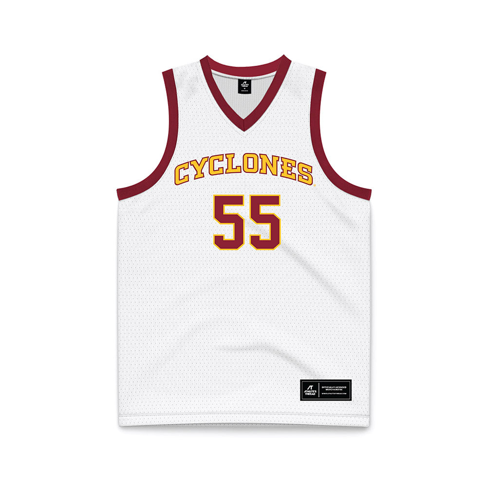 Iowa State - NCAA Men's Basketball : Xzavion Mitchell - White Basketball Jersey-0