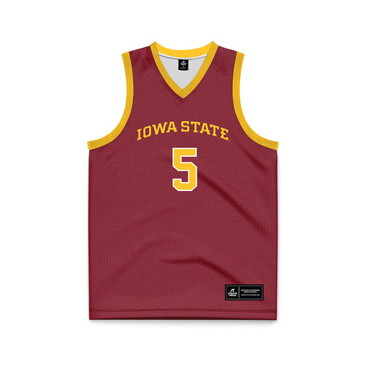 Iowa State - NCAA Men's Basketball : Joshua Jefferson - Red Basketball Jersey-0