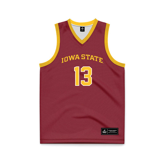 Iowa State - NCAA Men's Basketball : Cade Kelderman - Red Basketball Jersey-0