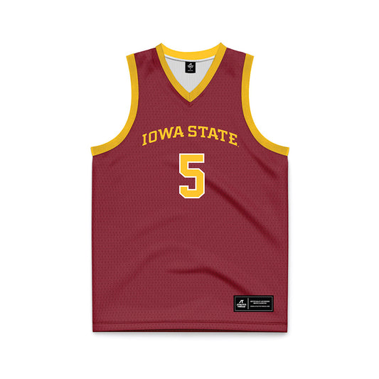 Iowa State - NCAA Men's Basketball : Joshua Jefferson - Red Basketball Jersey-0