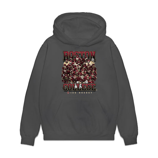 Boston College - NCAA Men's Ice Hockey : Team Collage Premium Hooded Sweatshirt-0