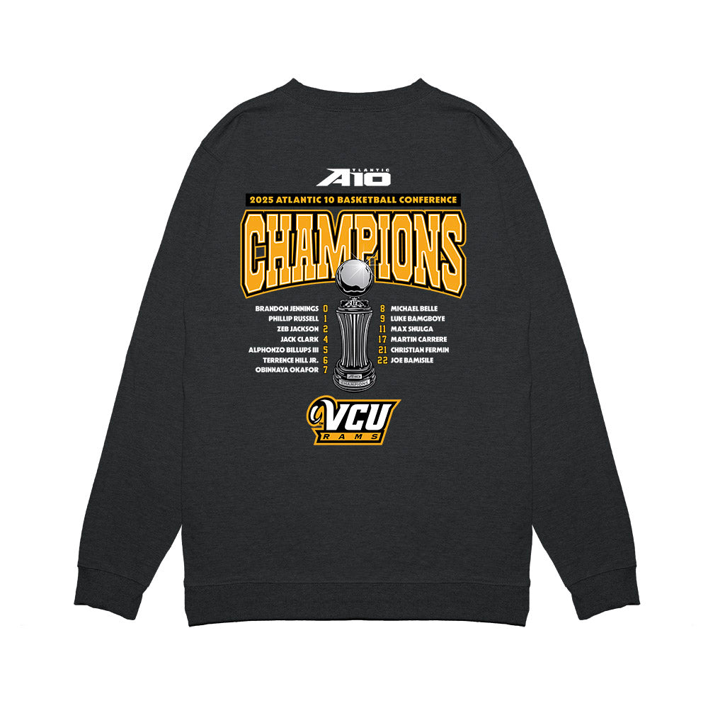 VCU - NCAA Men's Basketball : - Conference Champs Roster Premium Crewneck Sweatshirt-1