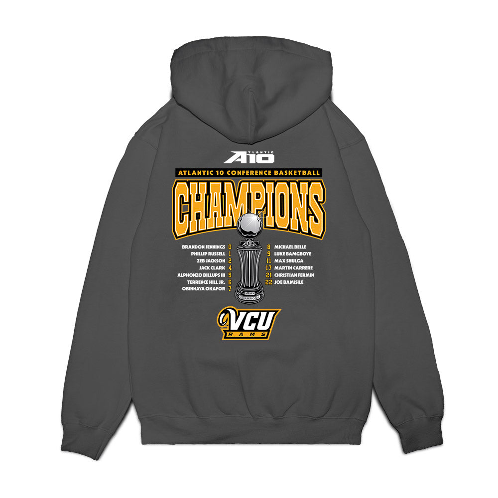 VCU - NCAA Men's Basketball : - Conference Champs Roster Premium Hooded Sweatshirt-1