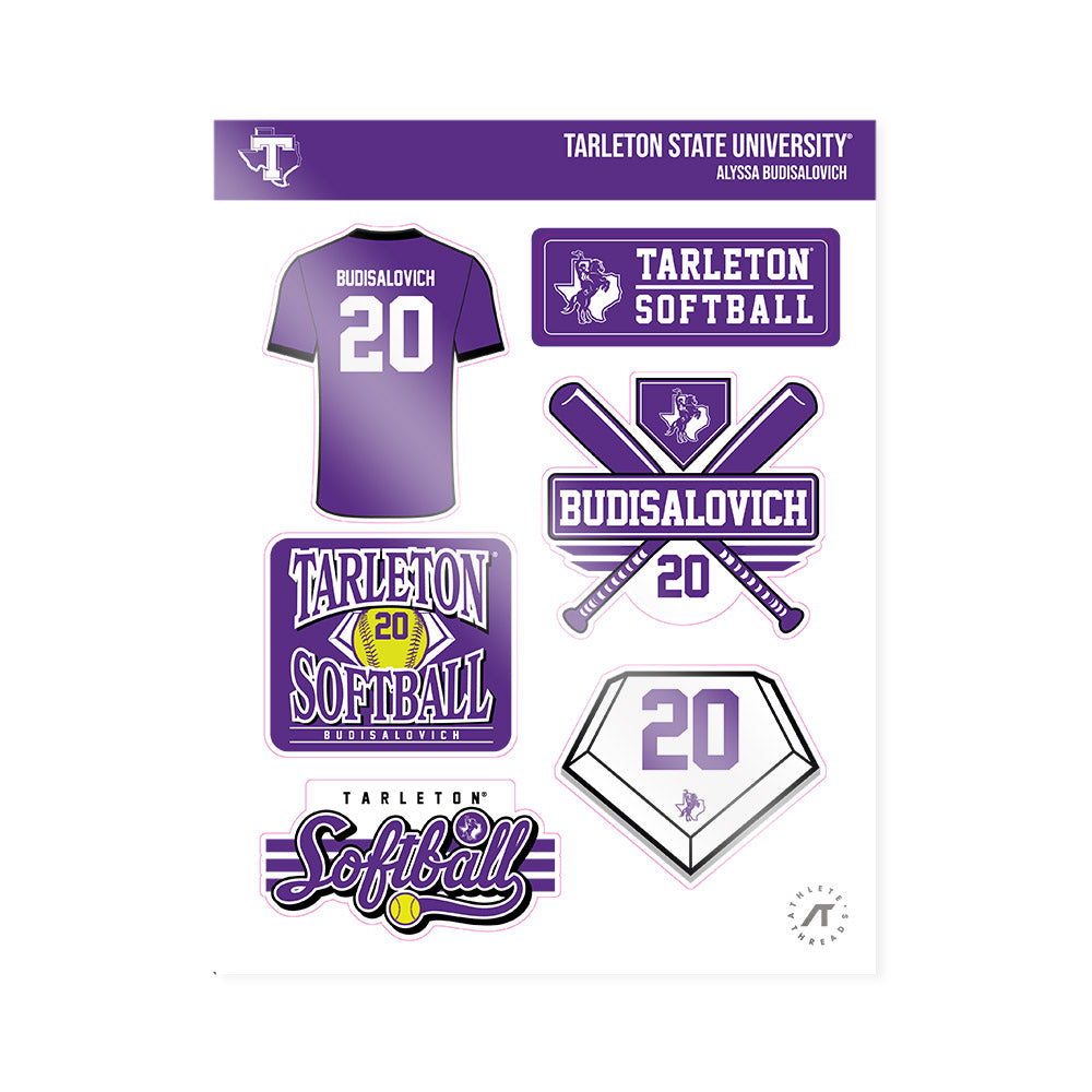 Tarleton State - NCAA Softball : Alyssa Budisalovich - Sticker Sheet-0