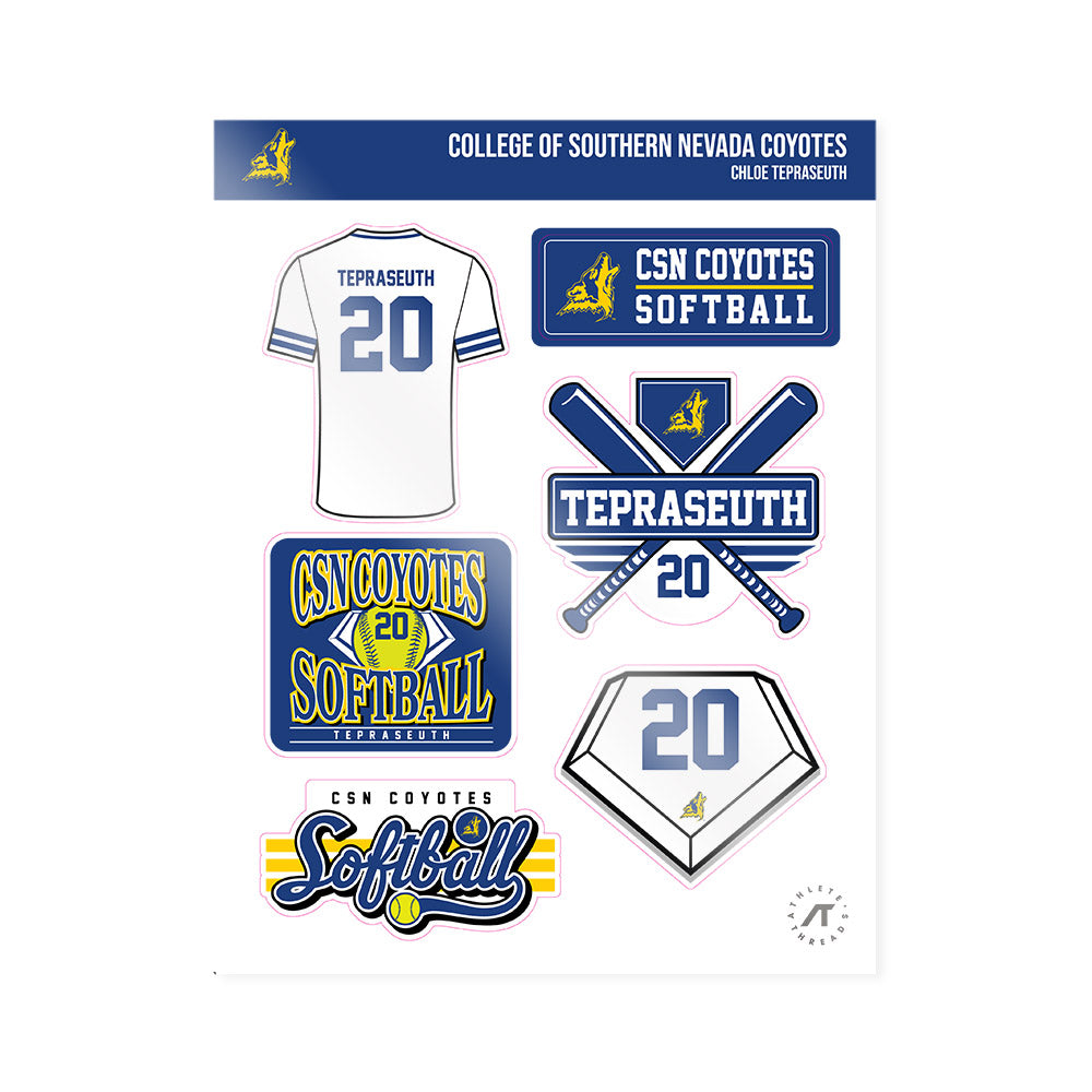 Southern Nevada - NCAA Softball : Chloe Tepraseuth - Sticker Sheet-0