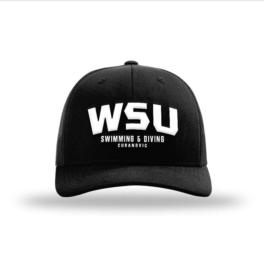 Wayne State - NCAA Men's Swimming & Diving : Leland Curanovic - Snapback Trucker Hat-0