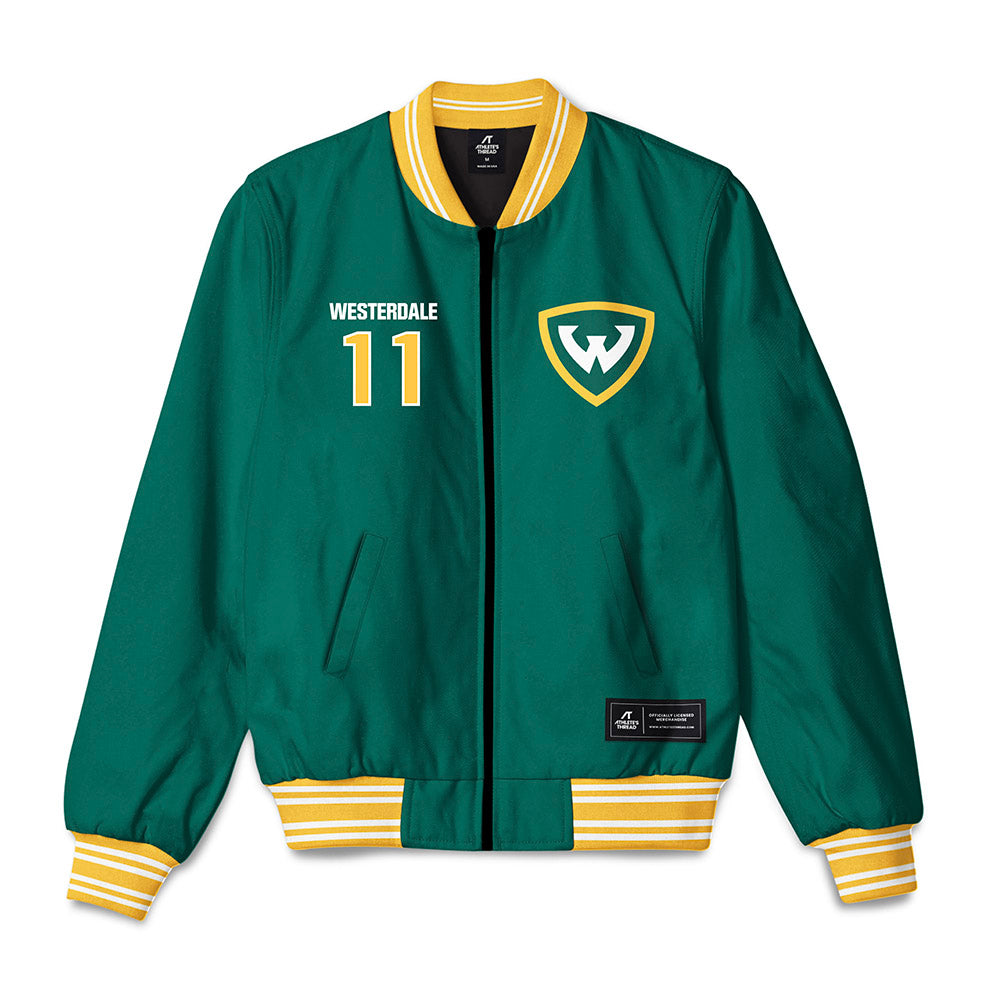 Wayne State - NCAA Men's Basketball : Luke Westerdale - Bomber Jacket-0