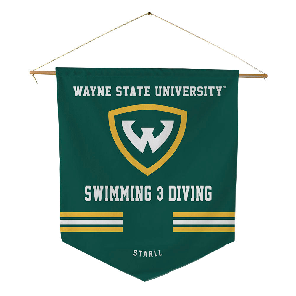 Wayne State - NCAA Men's Swimming & Diving : Jace Starll - Pennant - 18" x 21"-0