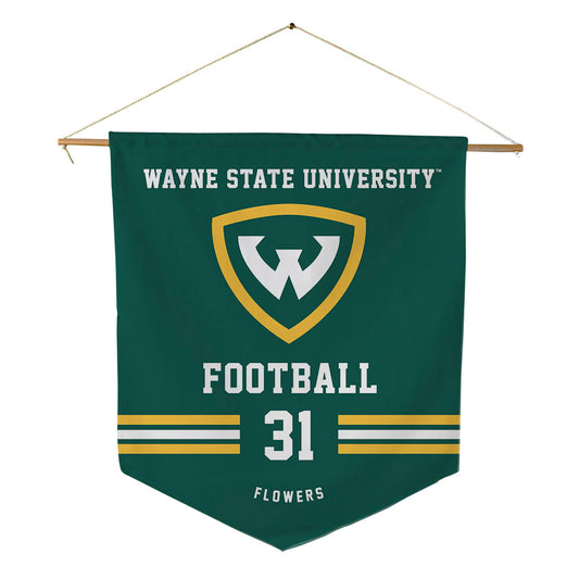 Wayne State - NCAA Football : Dharon Flowers - Pennant - 18" x 21"-0