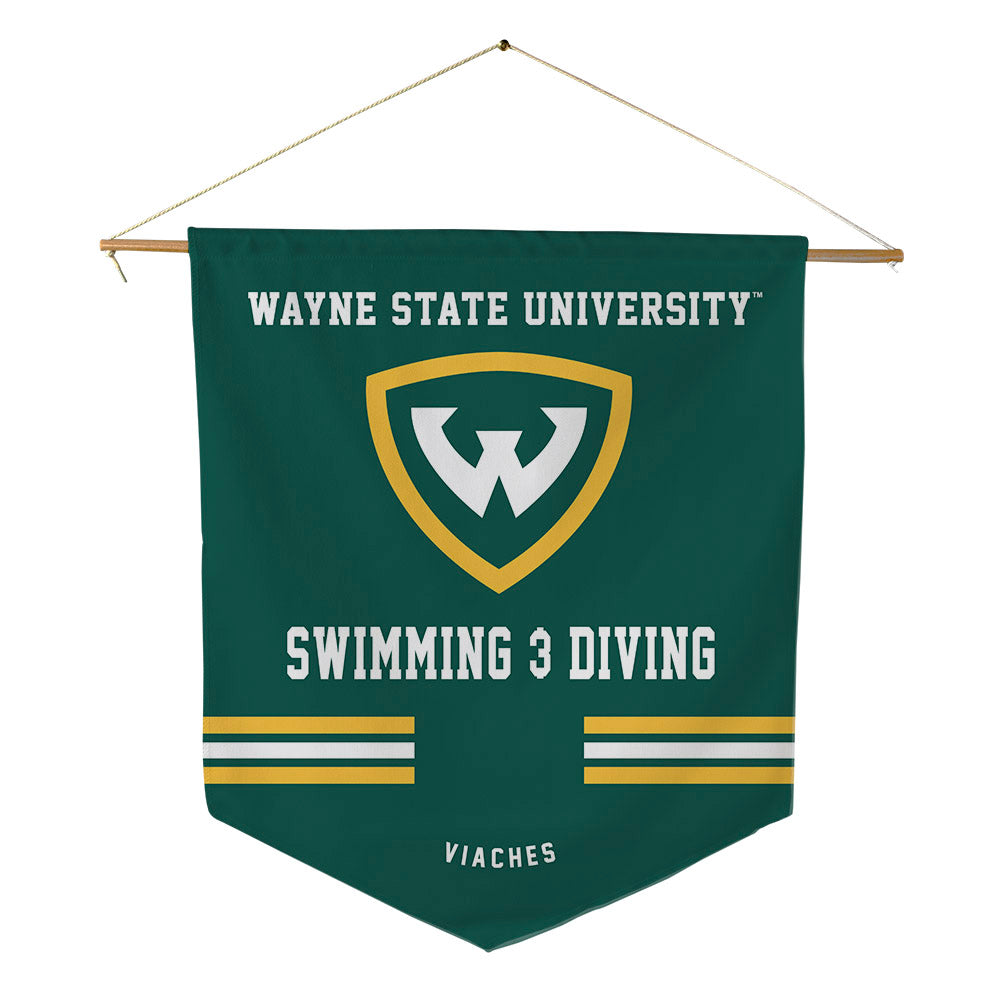 Wayne State - NCAA Women's Swimming & Diving : Alicia Viaches - Pennant - 18" x 21"-0