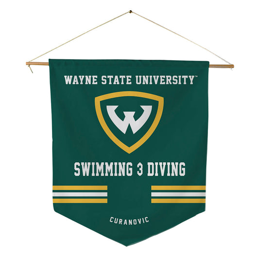 Wayne State - NCAA Men's Swimming & Diving : Leland Curanovic - Pennant - 18" x 21"-0