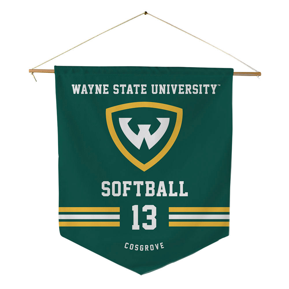Wayne State - NCAA Softball : Addison Cosgrove - Pennant - 18" x 21"-0
