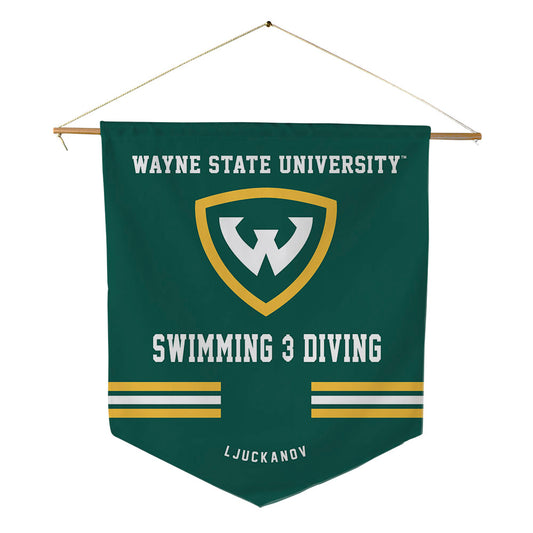 Wayne State - NCAA Women's Swimming & Diving : Lilian Ljuckanov - Pennant - 18" x 21"-0