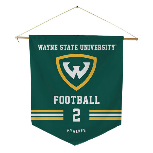 Wayne State - NCAA Football : Elijah Fowlkes - Pennant - 18" x 21"-0