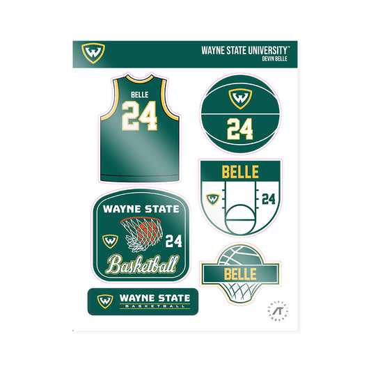 Wayne State - NCAA Men's Basketball : Devin Belle - Sticker Sheet-0
