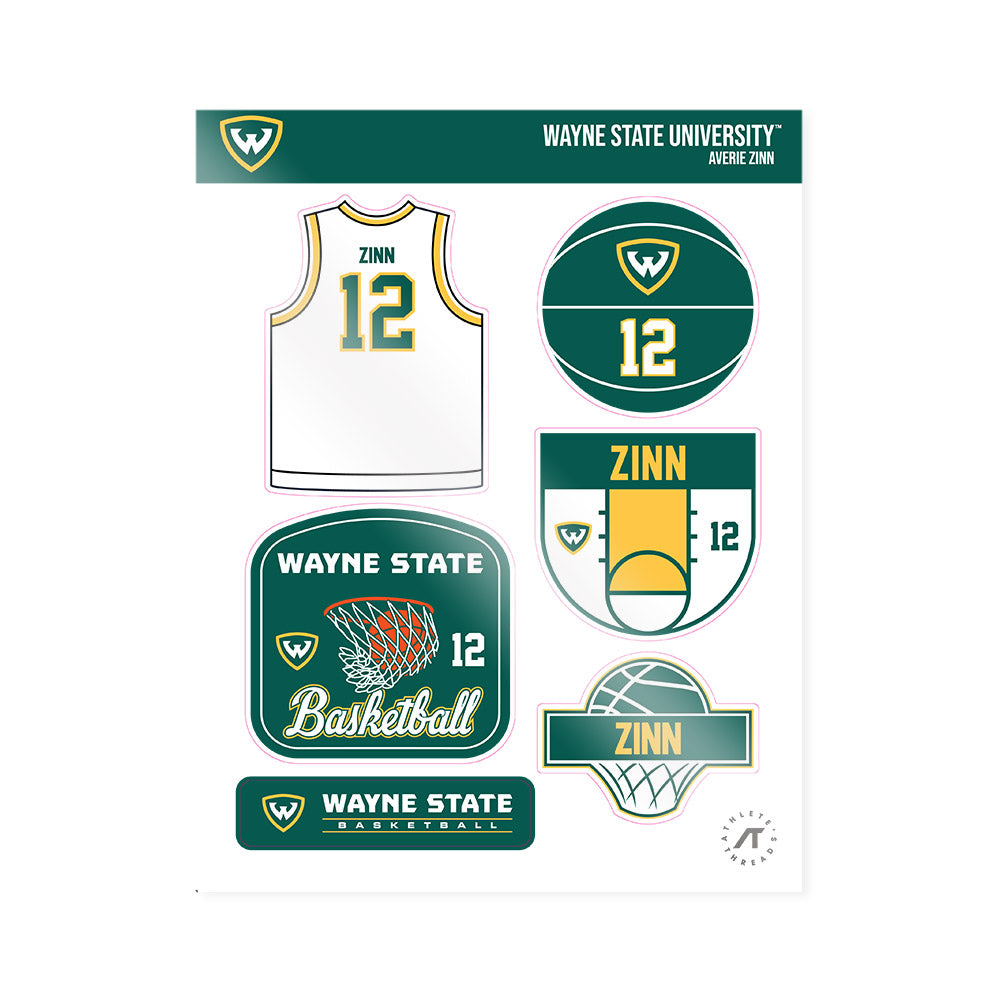Wayne State - NCAA Women's Basketball : Averie Zinn - Sticker Sheet-0