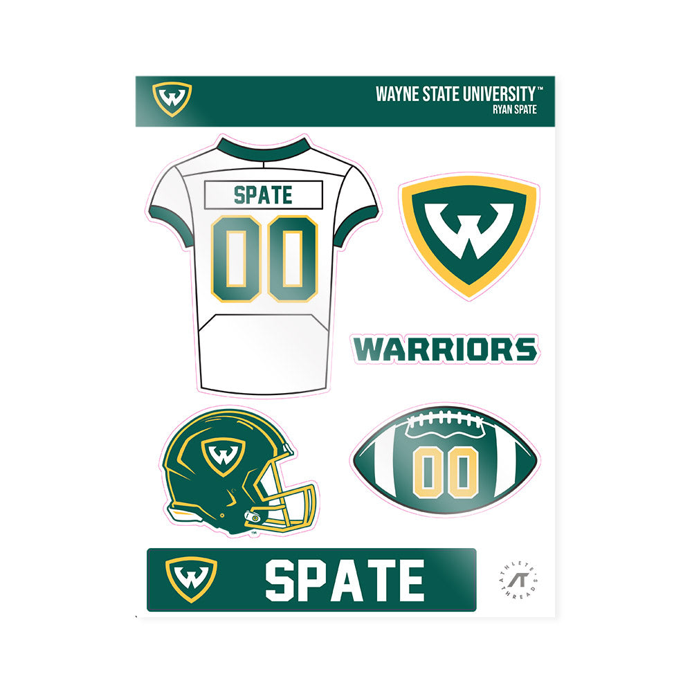 Wayne State - NCAA Football : Ryan Spate - Sticker Sheet-0