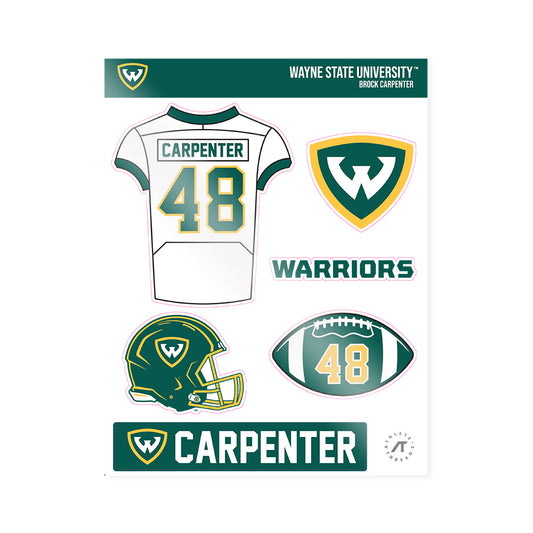 Wayne State - NCAA Football : Brock Carpenter - Sticker Sheet-0