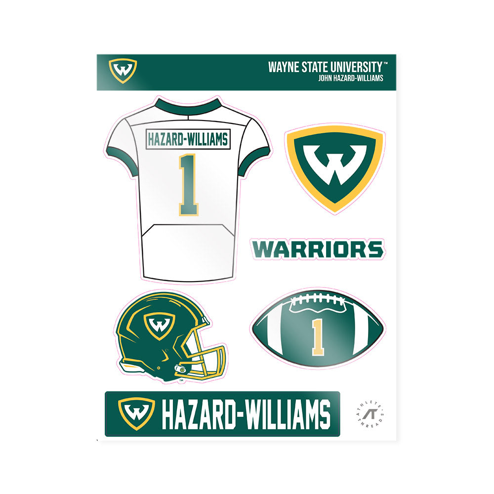 Wayne State - NCAA Football : John Hazard-Williams - Sticker Sheet-0