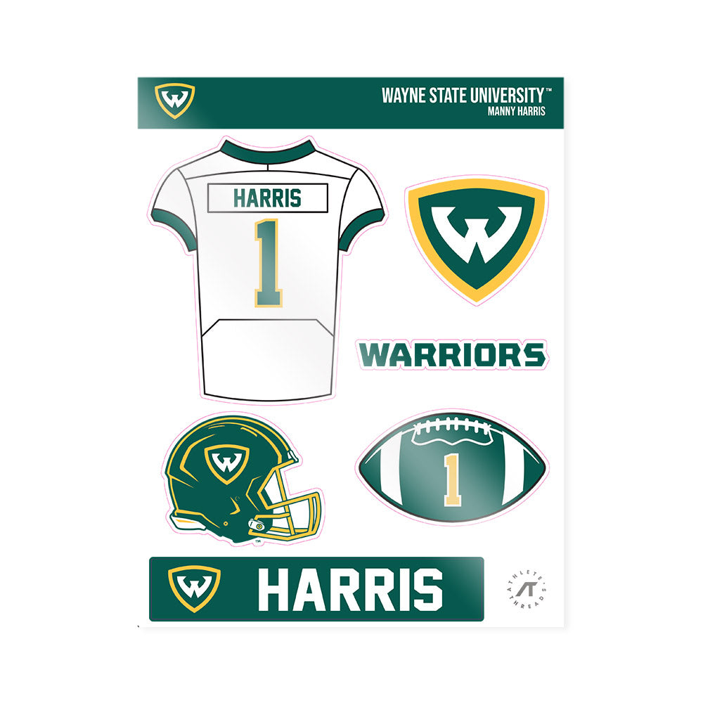 Wayne State - NCAA Football : Manny Harris - Sticker Sheet-0