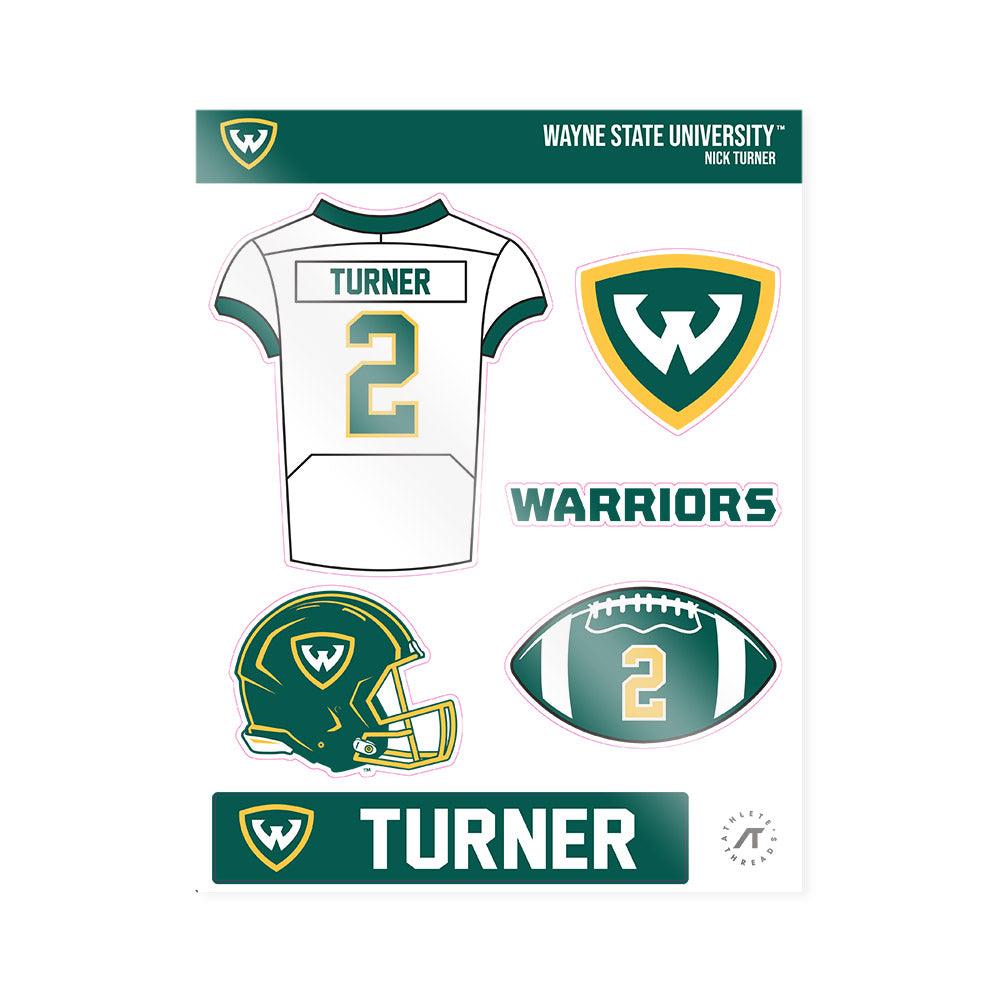Wayne State - NCAA Football : Nick Turner - Sticker Sheet-0