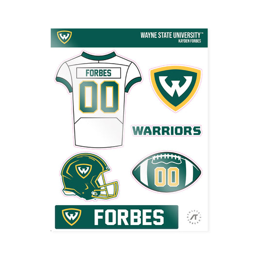 Wayne State - NCAA Football : Kayden Forbes - Sticker Sheet-0