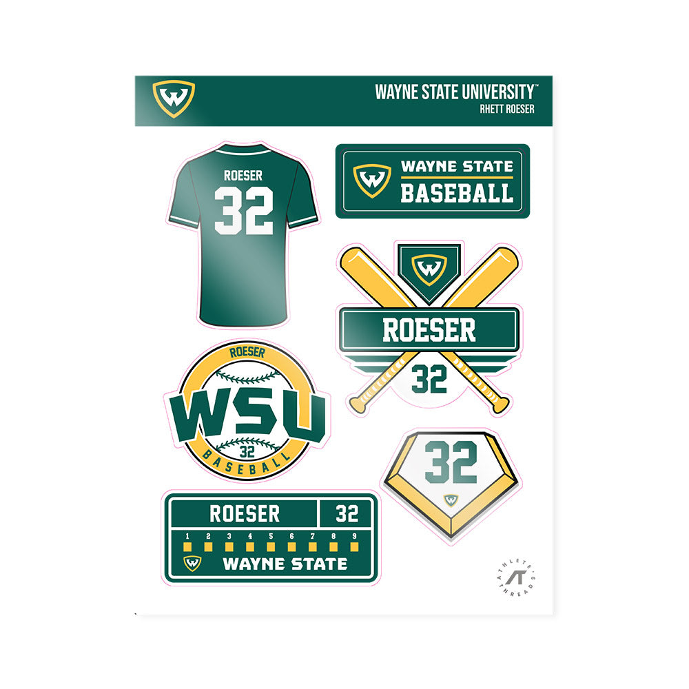 Wayne State - NCAA Baseball : Rhett Roeser - Sticker Sheet-0