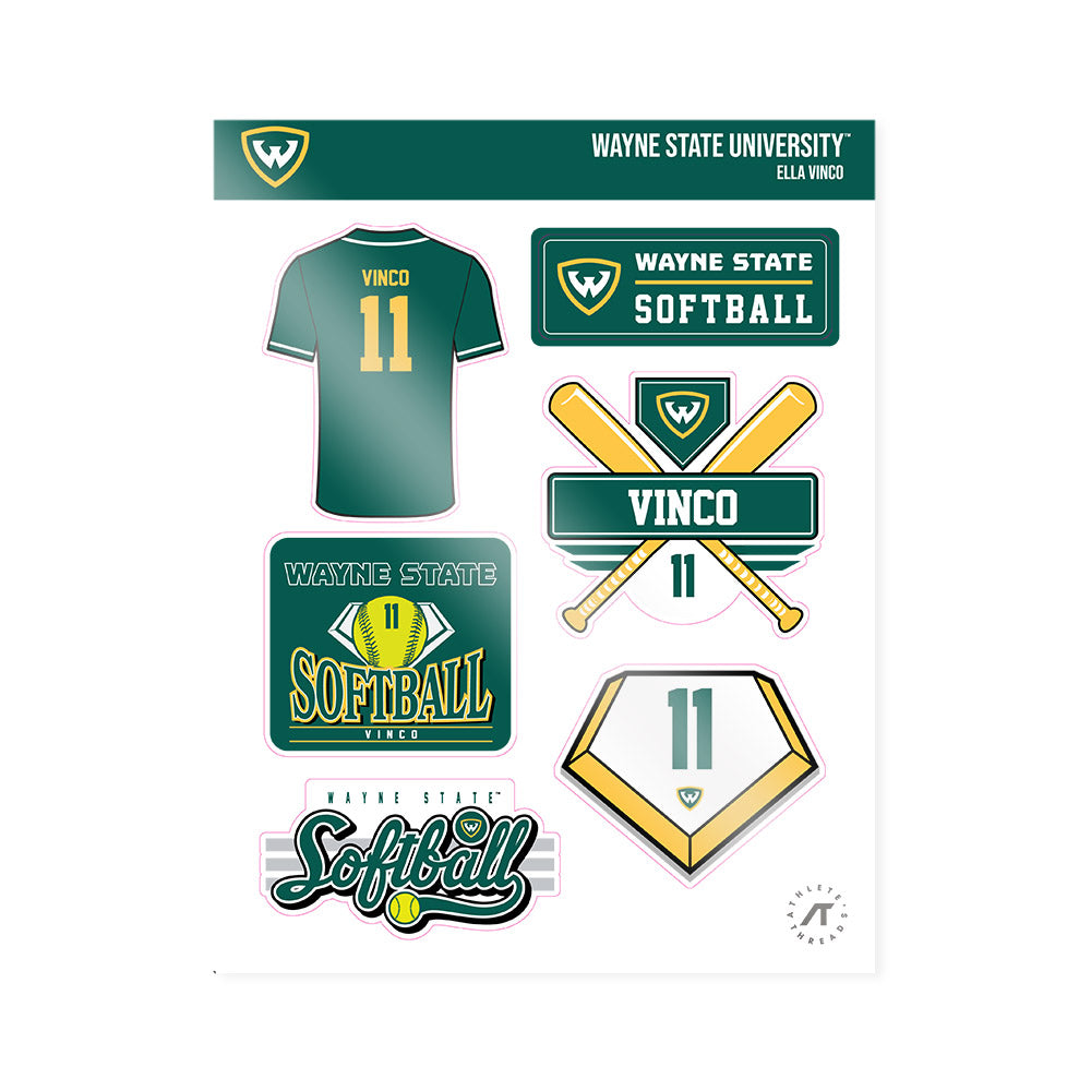 Wayne State - NCAA Softball : Ella Vinco - Sticker Sheet-0