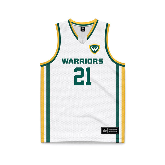 Wayne State - NCAA Men's Basketball : Bryce Esman - White Basketball Jersey-0