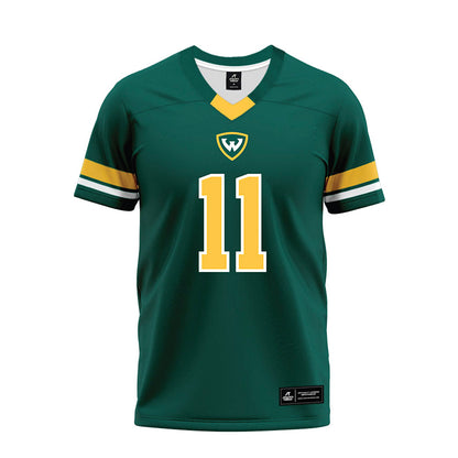 Wayne State - NCAA Football : Darel Washington - Green Premium Football Jersey-0