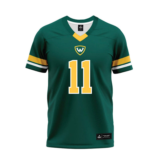 Wayne State - NCAA Football : Darel Washington - Green Premium Football Jersey-0