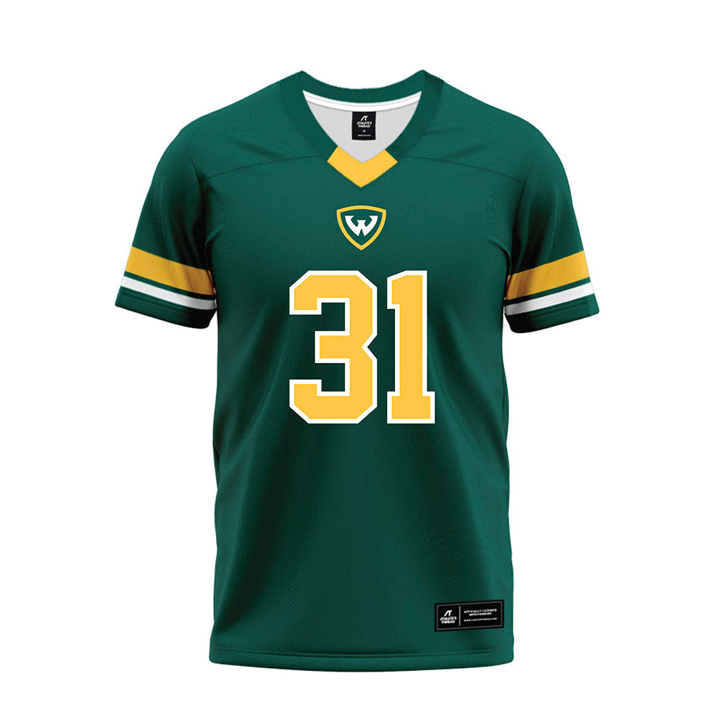 Wayne State - NCAA Football : Dharon Flowers - Green Premium Football Jersey-0