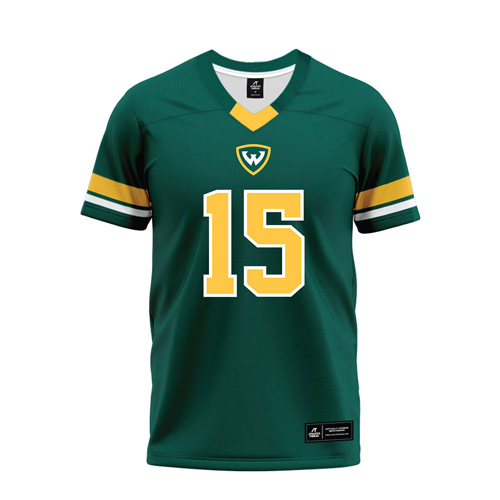 Wayne State - NCAA Football : Amauri Haller - Green Premium Football Jersey-0