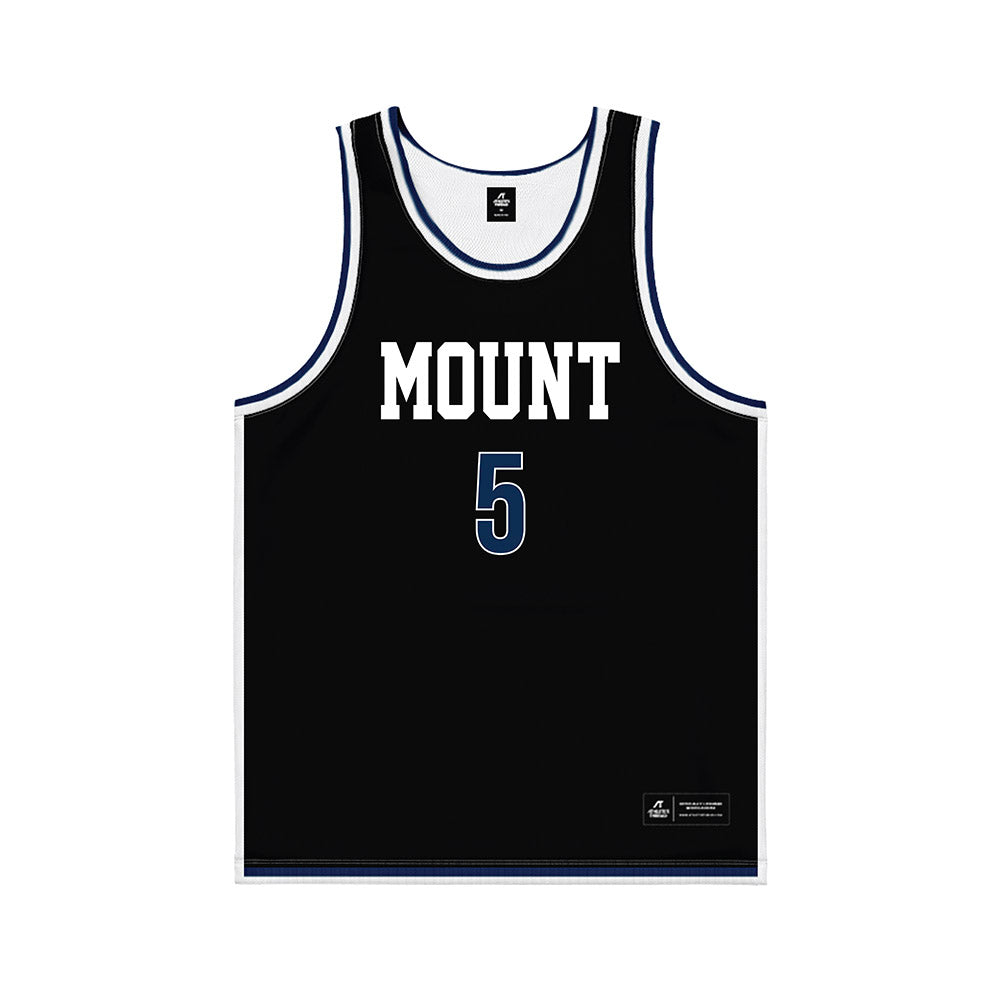 MSMU - NCAA Men's Basketball : Trey Deveaux - Black Basketball Jersey-0