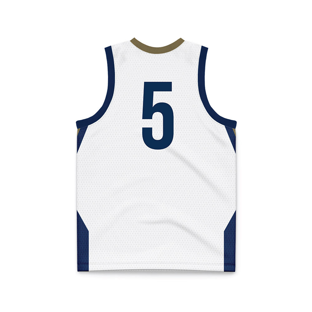 MSMU - NCAA Men's Basketball : Trey Deveaux - White Basketball Jersey-1