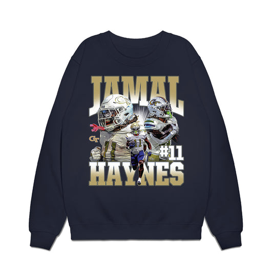 Georgia Tech - NCAA Football : Jamal Haynes - Collage Premium Crewneck Sweatshirt-0