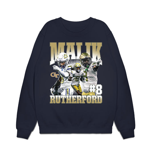 Georgia Tech - NCAA Football : Malik Rutherford - Collage Premium Crewneck Sweatshirt-0