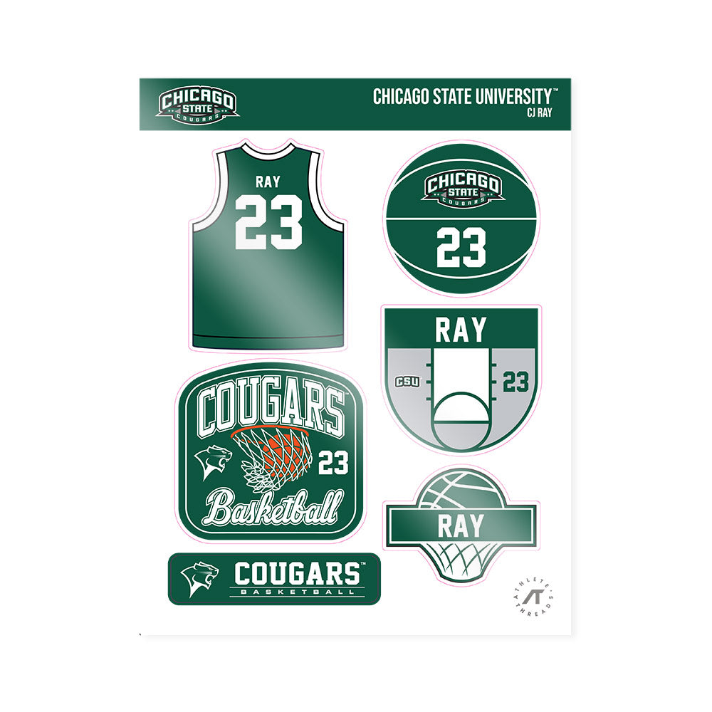 Chicago State - NCAA Men's Basketball : Cj Ray - Sticker Sheet-0