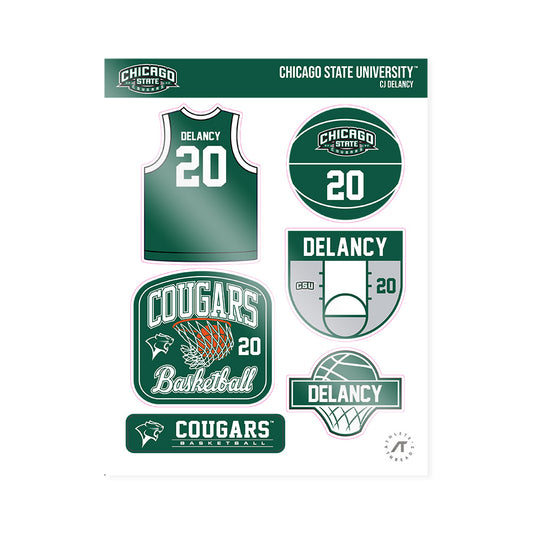 Chicago State - NCAA Men's Basketball : CJ DeLancy - Sticker Sheet-0