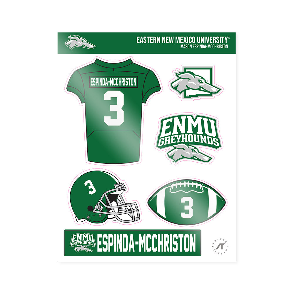 ENMU - NCAA Football : Mason Espinda-mcchriston - Sticker Sheet-0