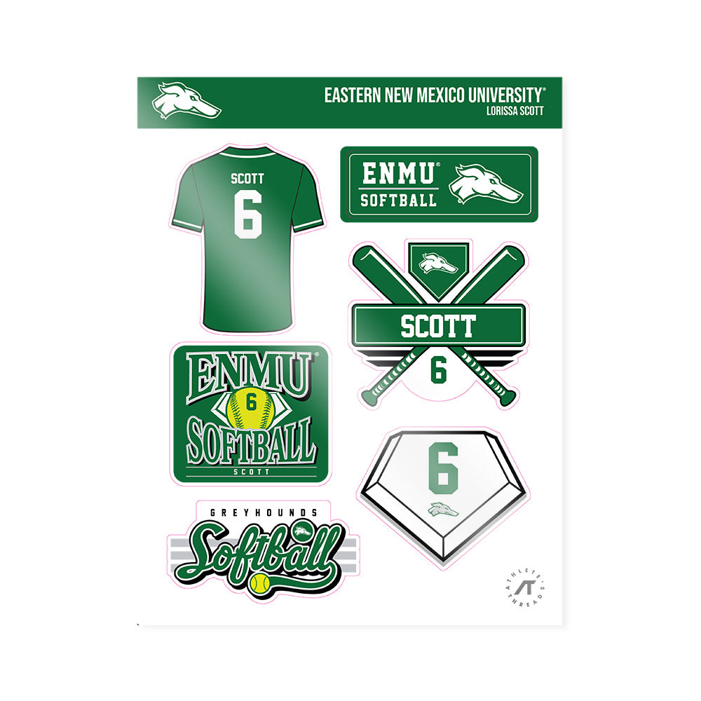 ENMU - NCAA Softball : Lorissa Scott - Sticker Sheet-0