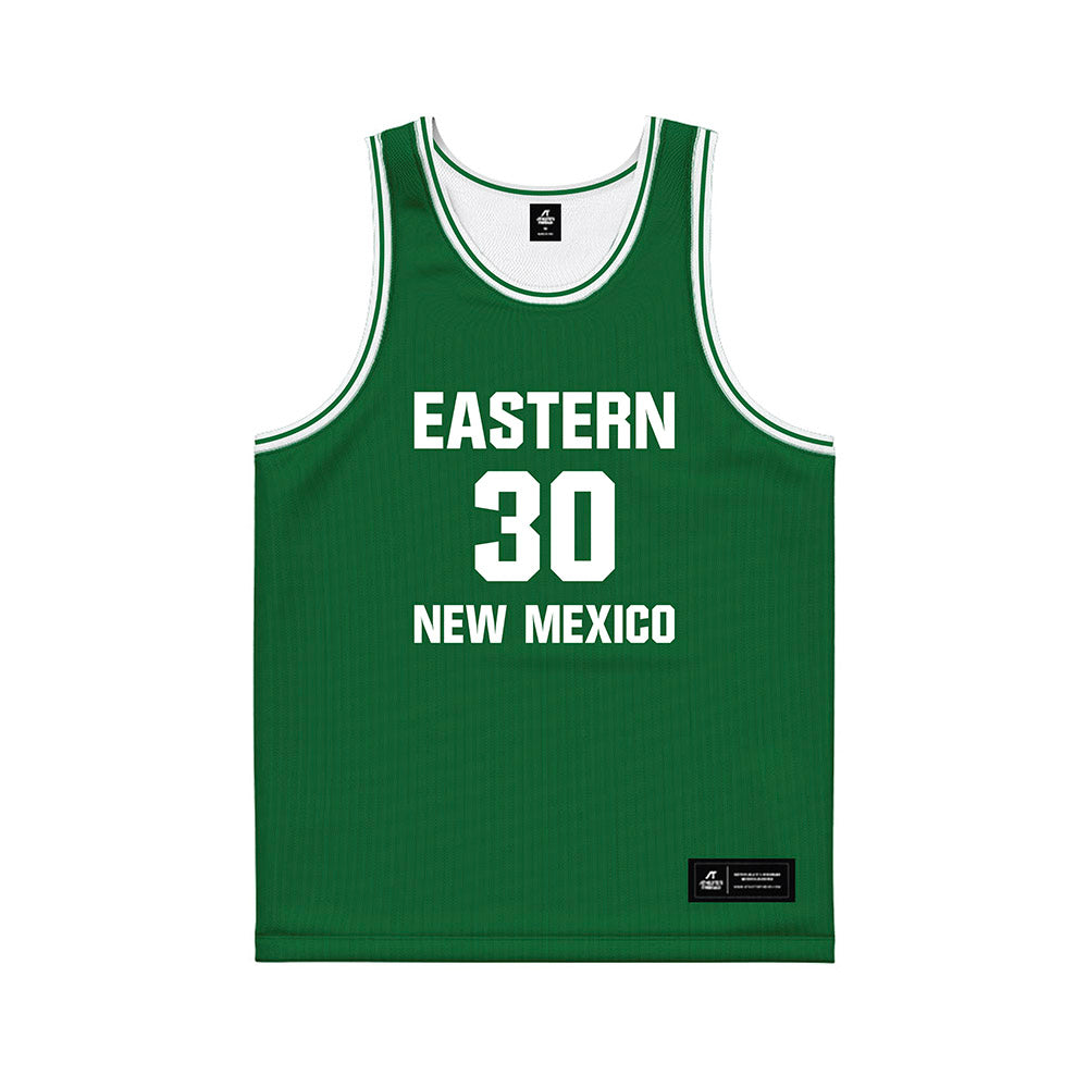 ENMU - NCAA Men's Basketball : Jesus Licon - Green Basketball Jersey-0