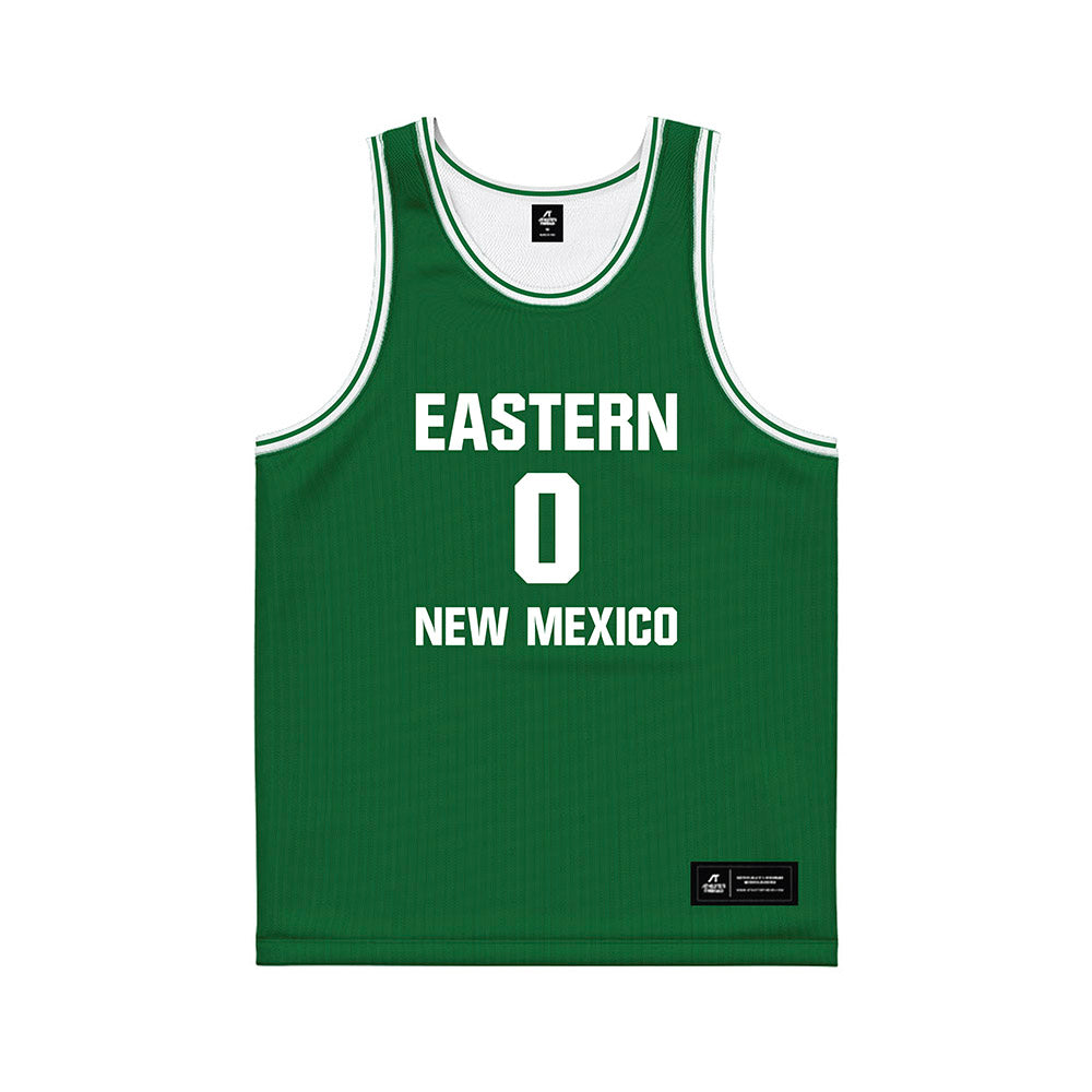 ENMU - NCAA Men's Basketball : Zaylan Chaney - Green Basketball Jersey-0