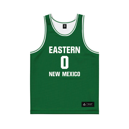 ENMU - NCAA Men's Basketball : Zaylan Chaney - Green Basketball Jersey-0