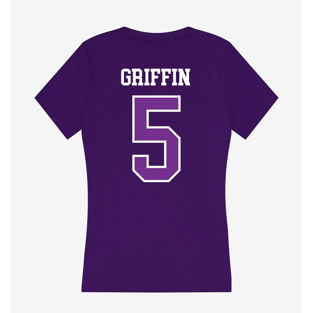 Mount Union - NCAA Women's Basketball : Kelley Griffin - Women's V-Neck T-Shirt-1