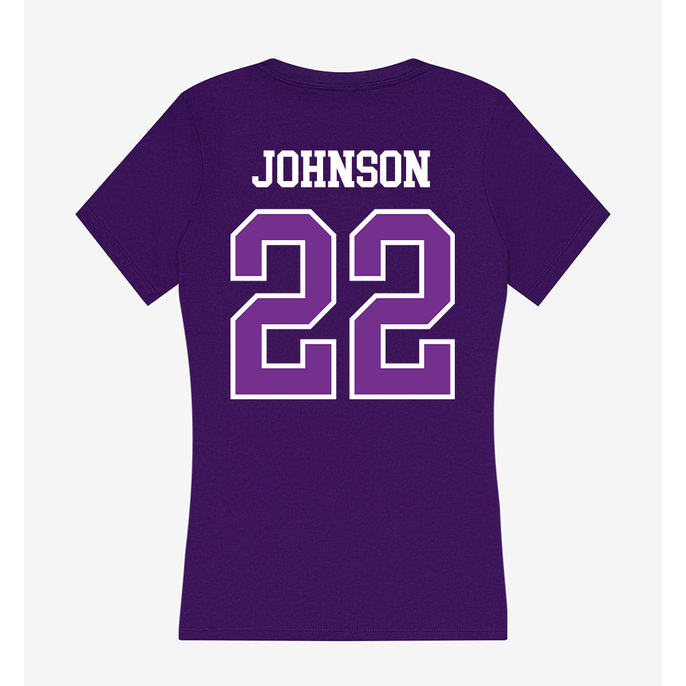 Mount Union - NCAA Men's Basketball : Braylon Johnson - Women's V-Neck T-Shirt-1
