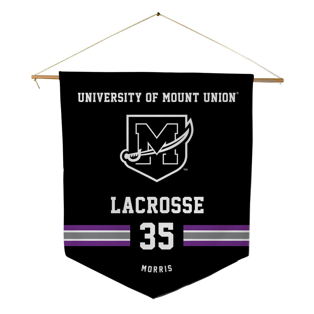 Mount Union - NCAA Men's Lacrosse : Hunter Morris - Pennant - 18" x 21"-0