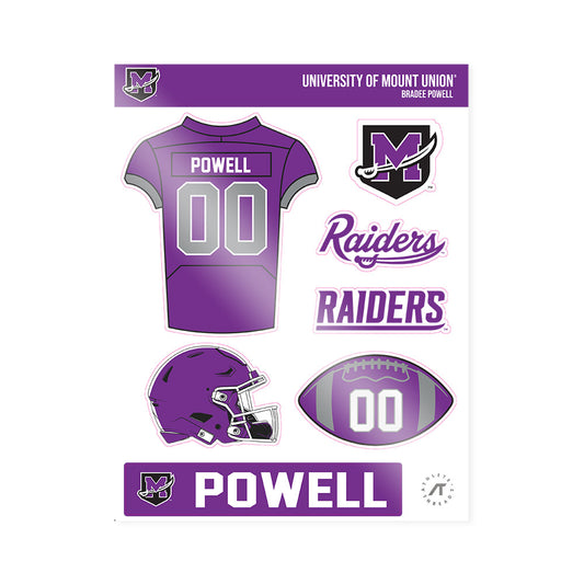 Mount Union - NCAA Football : Bradee Powell - Sticker Sheet-0